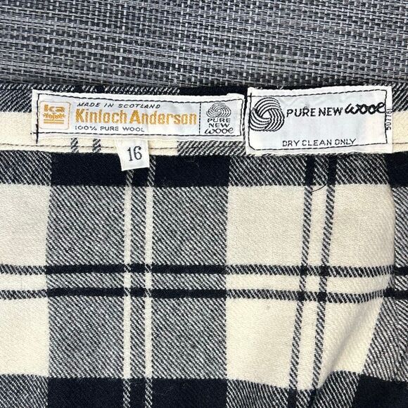 Vintage Kinloch Anderson Plaid Maxi Kilt Skirt Black and Ivory Plaid. - Picture 7 of 10